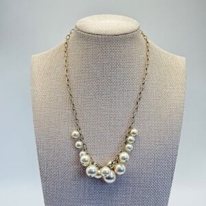 Pearl Necklace Gold Chain Statement Jewelry Bridal Wedding Party Women
